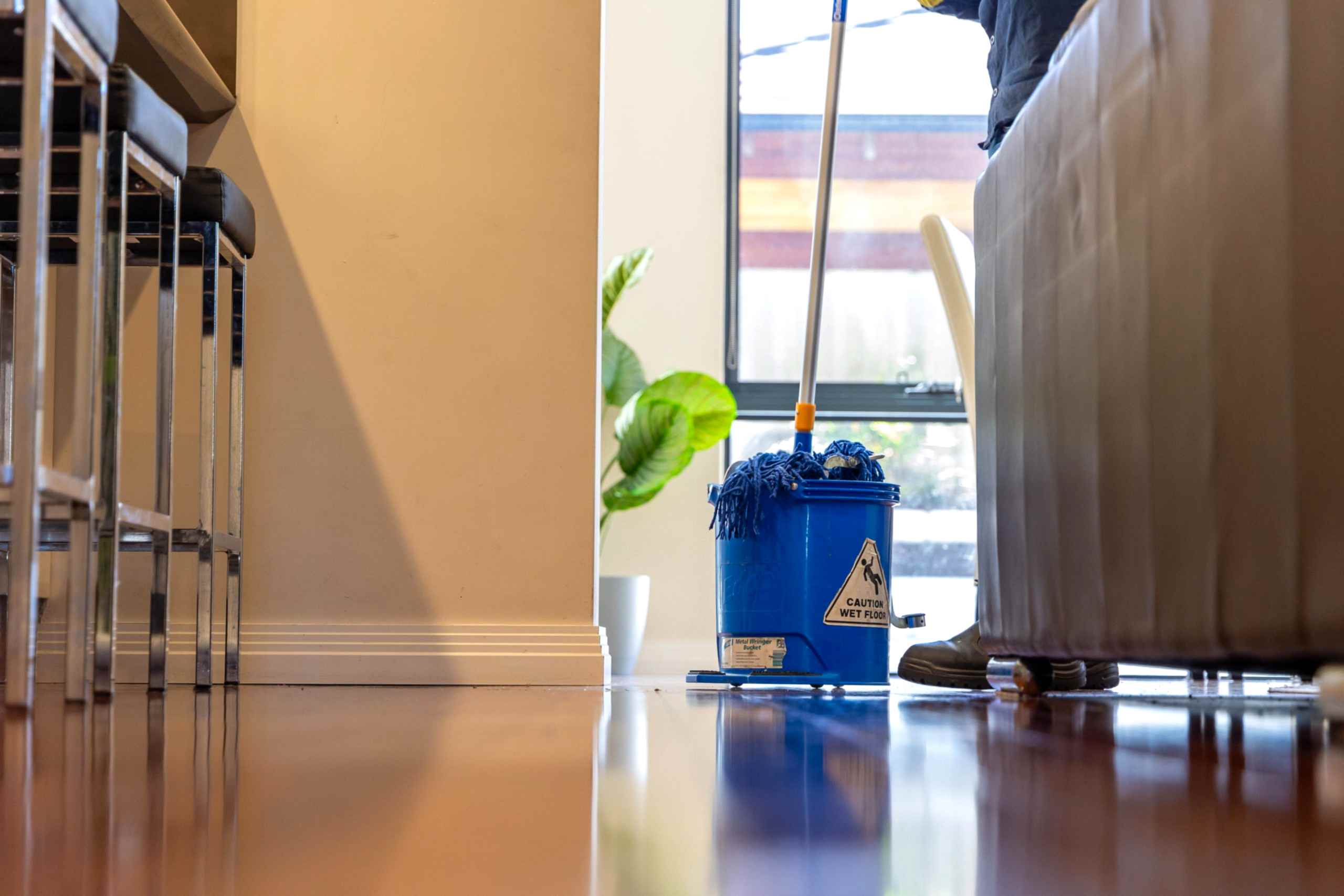 R6 3672 scaled Commercial 8 a blue mop bucket with a mop inside of it